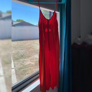 Topshop Button Down front cut out tie front midi dress